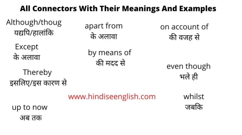 All Connectors With Their Meanings And Examples