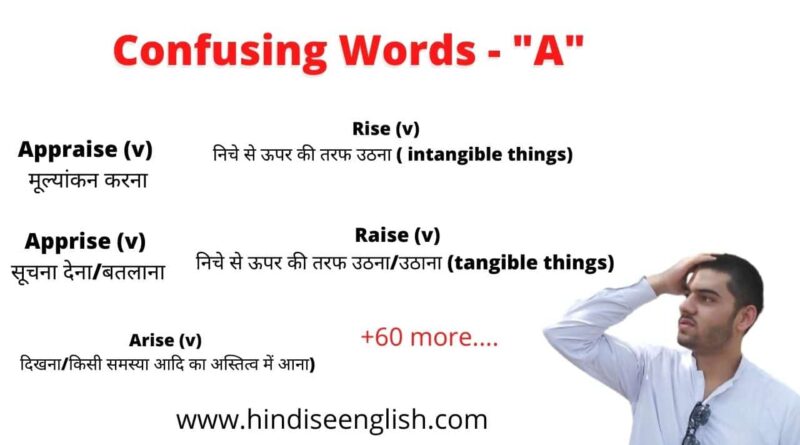 confusing words list Archives - Hindi se English